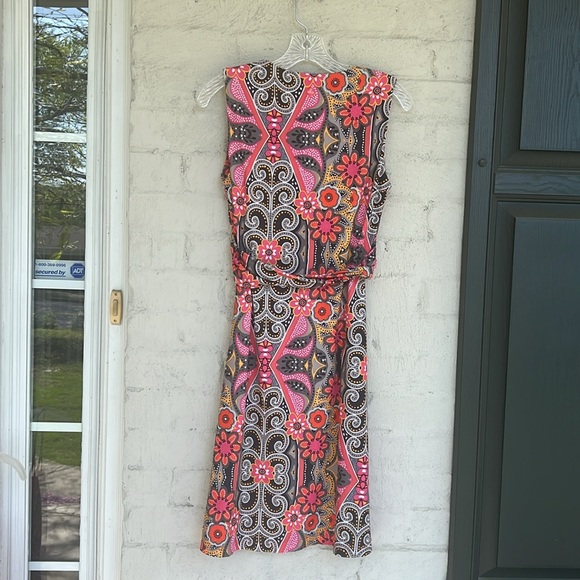 PrAna Breathe Twist Front Pink/Black Print Athletic Sleeveless Dress Size Small - Picture 7 of 11